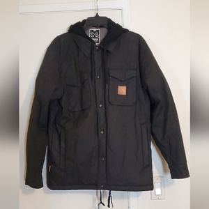 32 weather resistant hooded insulated jacket men's medium black